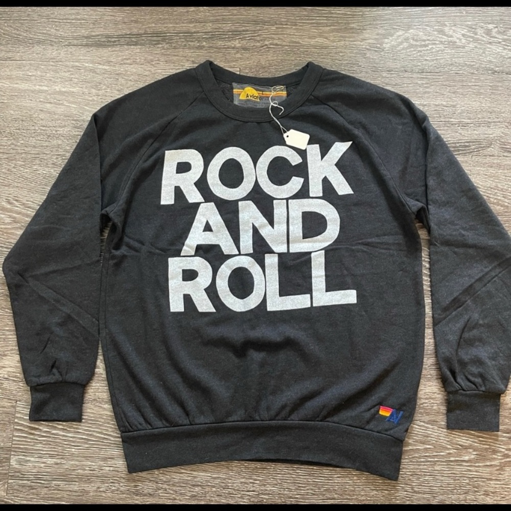 Aviator Nation Rock & Roll Crewneck Large